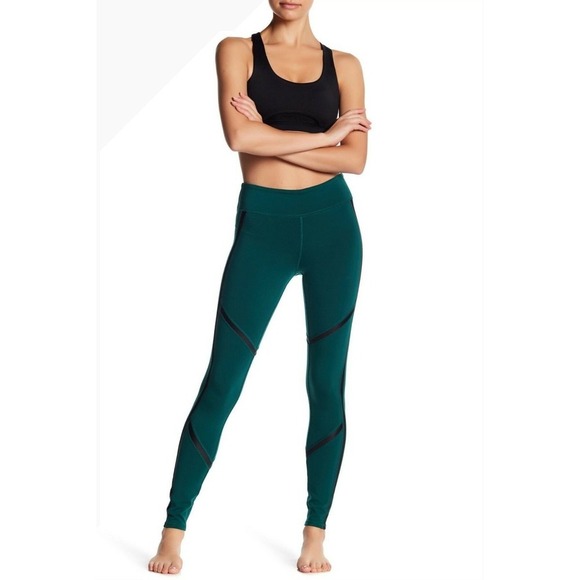 ALO Yoga Talia Full Length Leggings Evermint Green with Black Trim Size XS - Picture 1 of 9